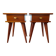 Paire de tables de chevet vintage Mid-century pieds compas