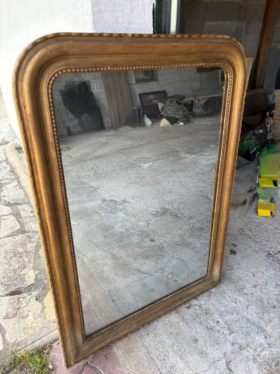 Antique Louis-Philippe gilded mirror – 19th century – 75 × 57 cm