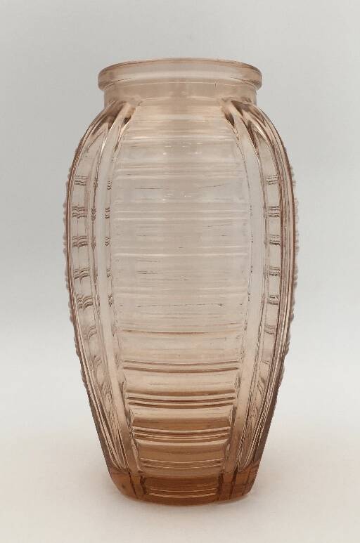 Vase style Art Déco verre moule rose