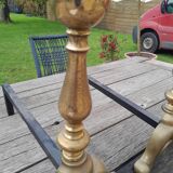Paire de chenets anciens laiton
