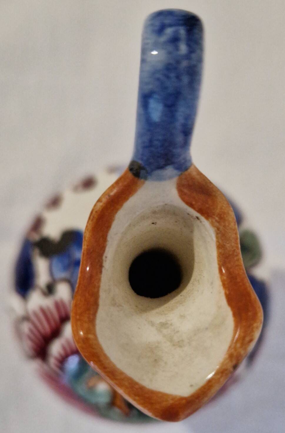 Gien faience miniature jug Renaissance hand-painted Circa 1970