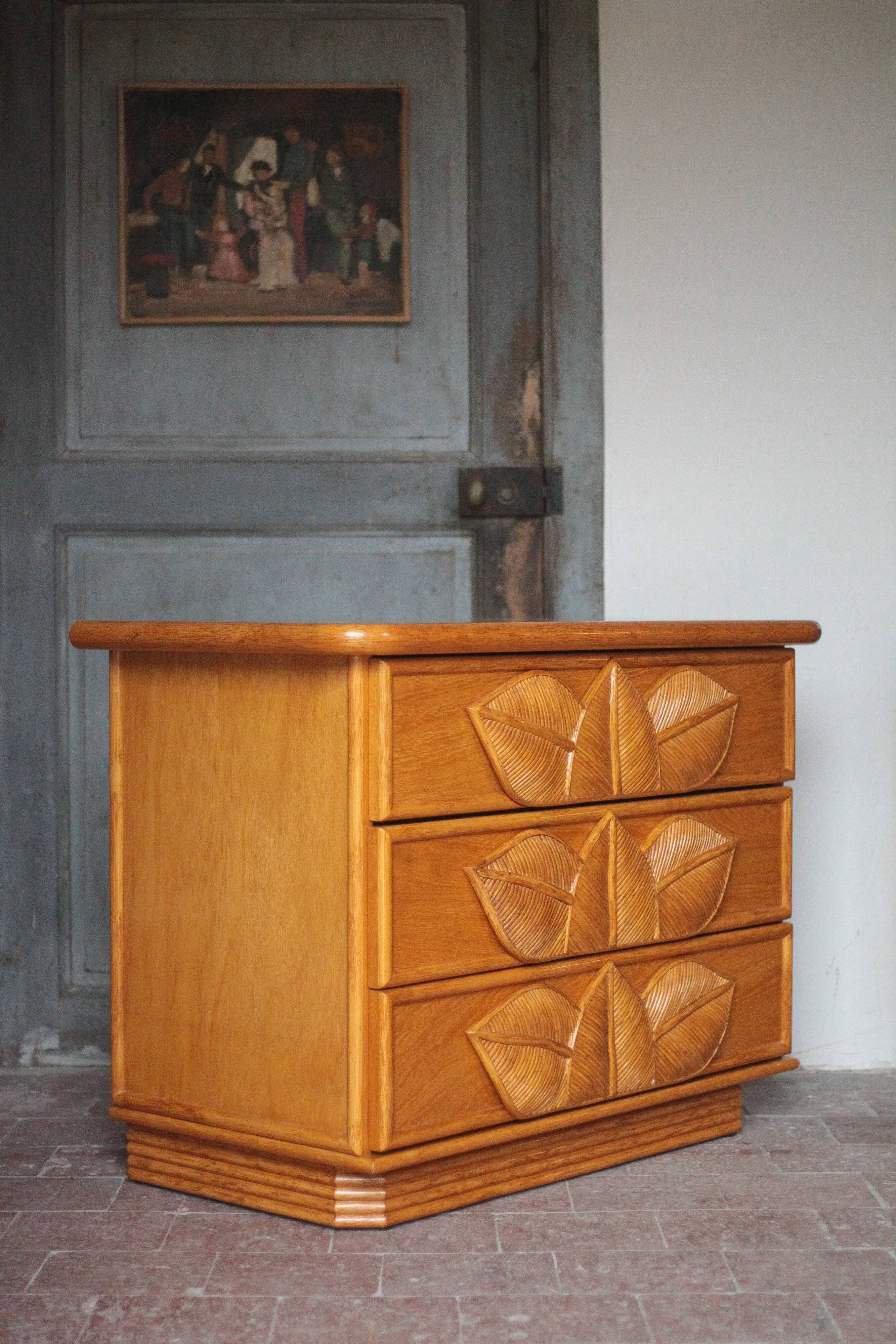 Vintage chest of drawers, Maugrion rattan chest of drawers for Roche Bobois