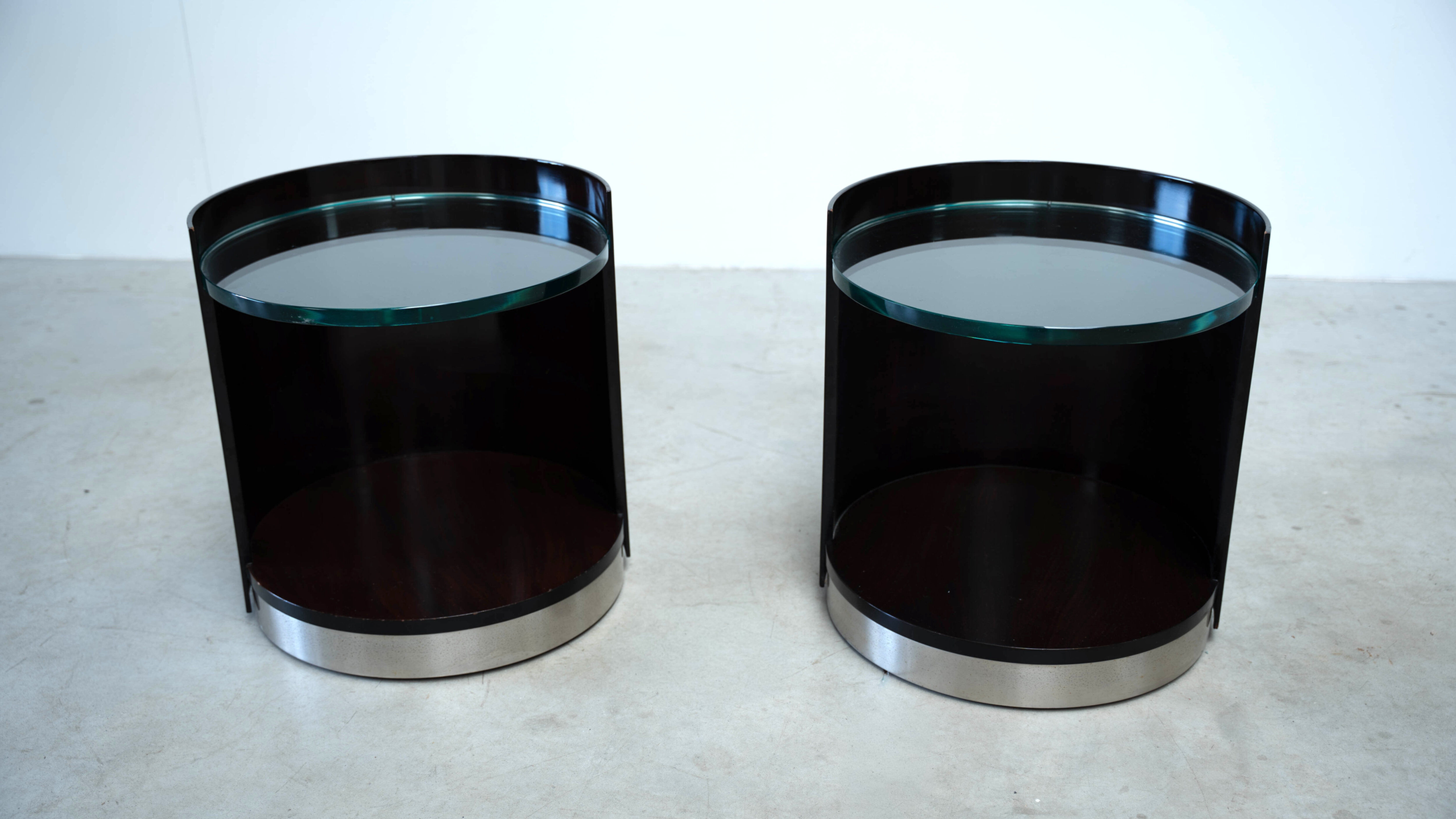 Ensemble de deux tables de chevet par Gianni Moscatelli pour Formanova