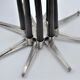 Design candle holder in silver metal, with 8 candles, modular spider