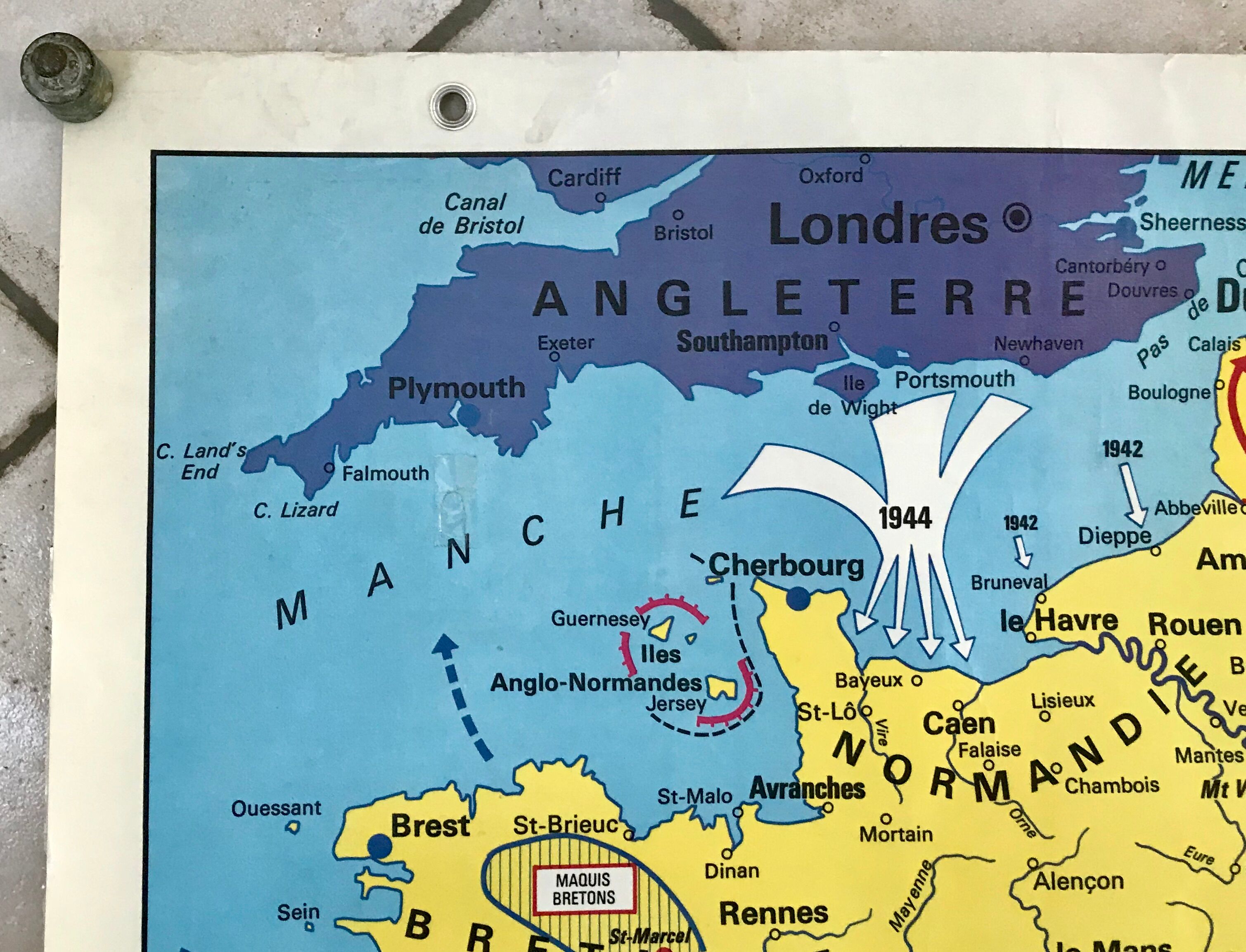 school map Librairie Armand Colin Reinhart and Wagret The France of 1939-1945 vintage 1970