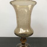 Biot style vintage bubble glass standing vase