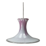 Suspension Mandarin blanche et rose par Michael Bang pour Holmegaard 1980