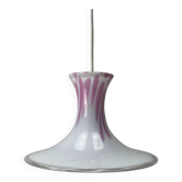Suspension Mandarin blanche et rose par Michael Bang pour Holmegaard 1980