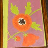 Gouache painting on canvas Anemone