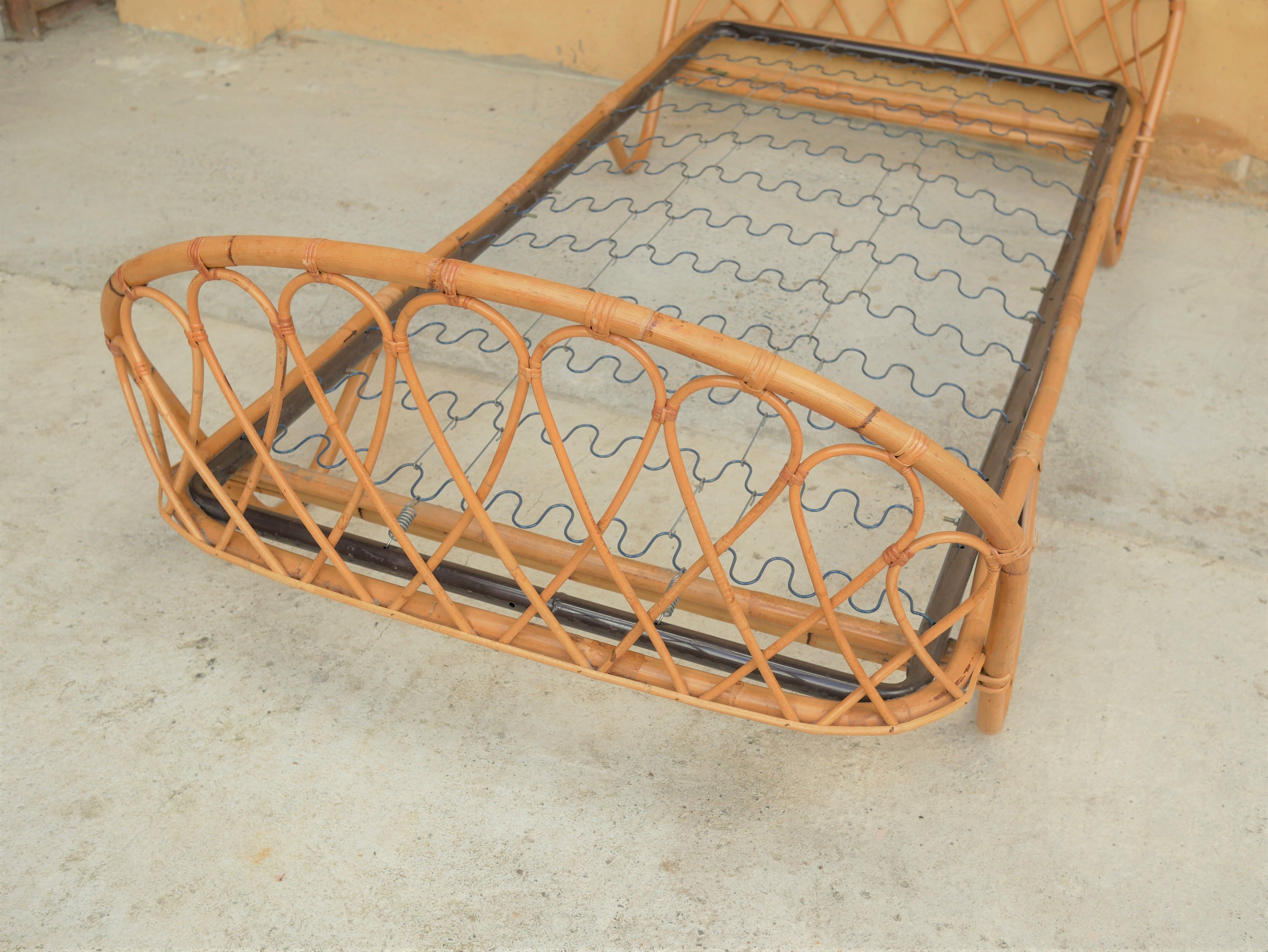 Vintage rattan bed