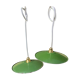 Pair of vintage suspension green and white enamelled sheet - 24 cm firm undue