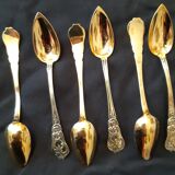 6 spoons in solid silver vermeil