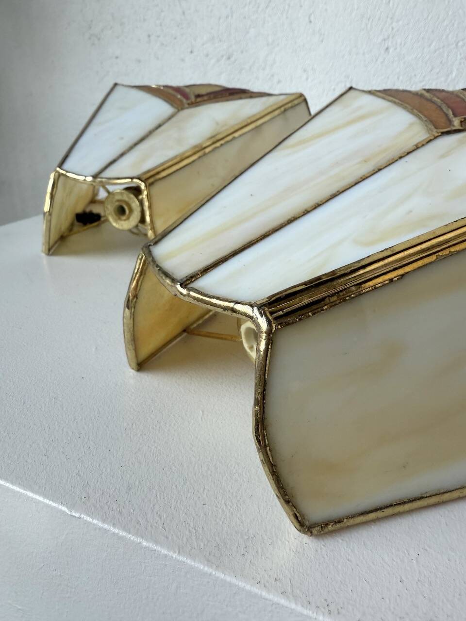 Paire applique style Art Déco verre nacre