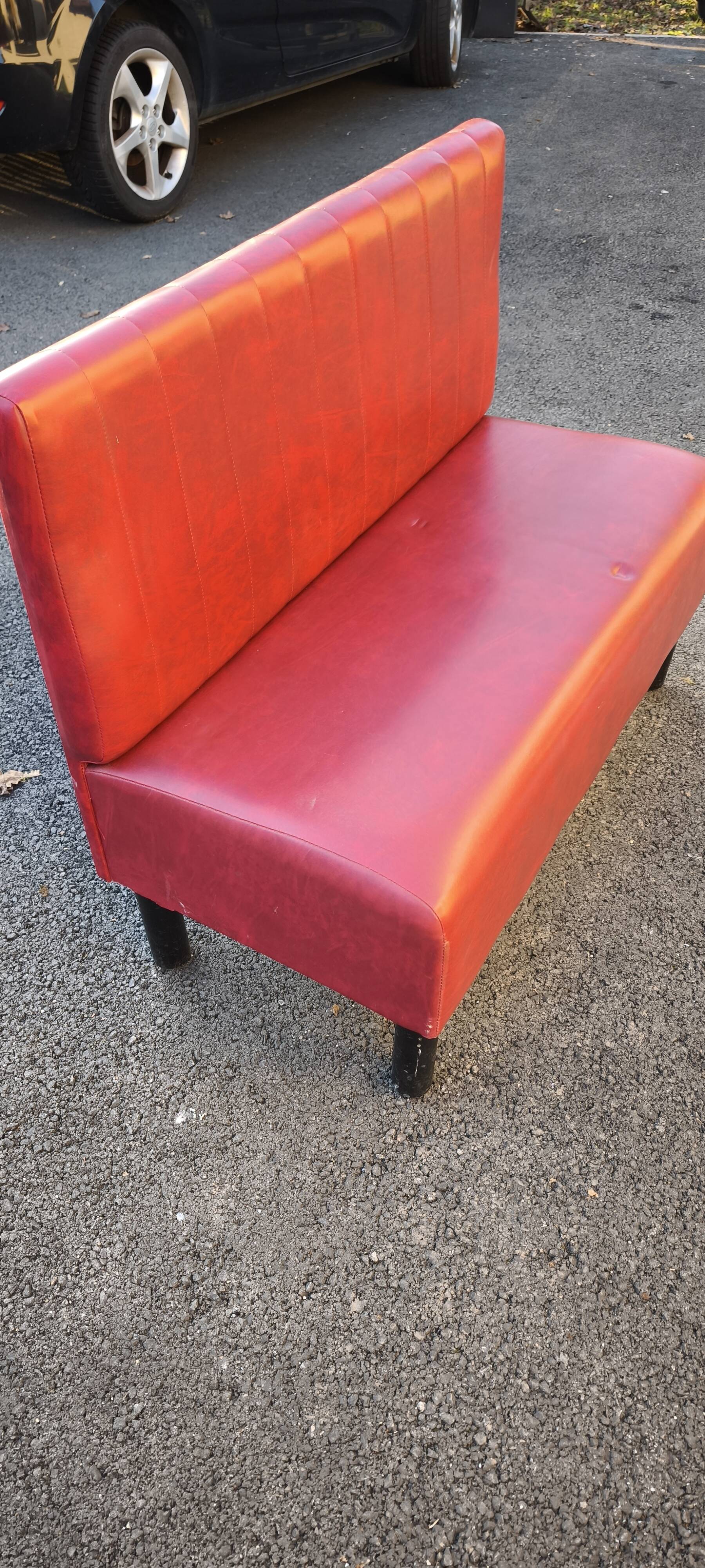 Vintage red bistro bench