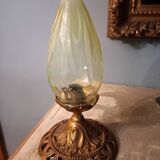 Luminaire globe verre ouraline ancien Art nouveau fin 19e début 20e siècle