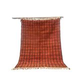 Handmade Moroccan Wool Rug – Authentic Berber Carpet with Geometric Grid Design