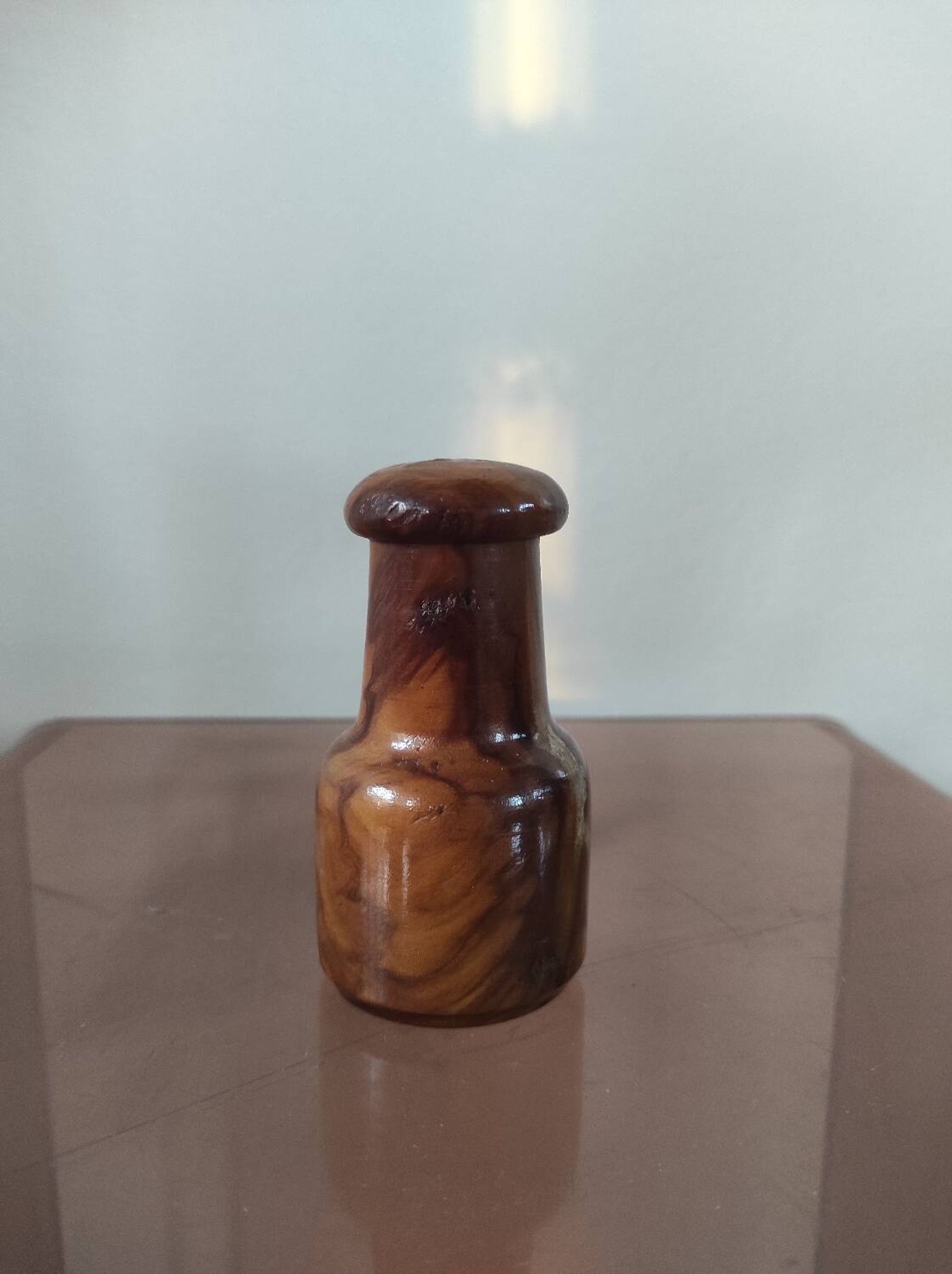 Vintage olive wood condiment service