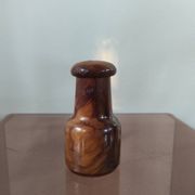 Vintage olive wood condiment service
