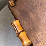 Wood and glass bamboo plateau