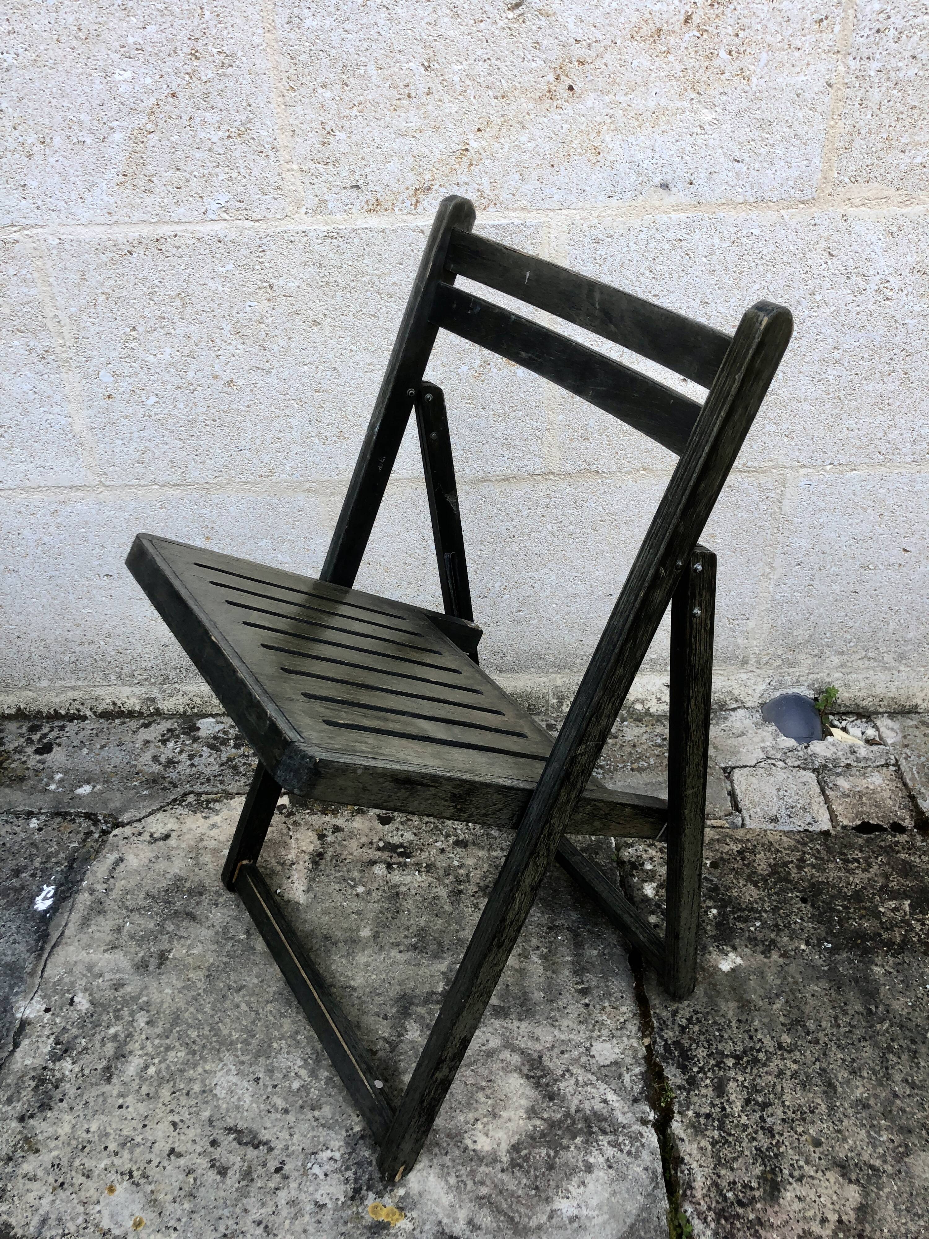 Chaise pliante bois noire