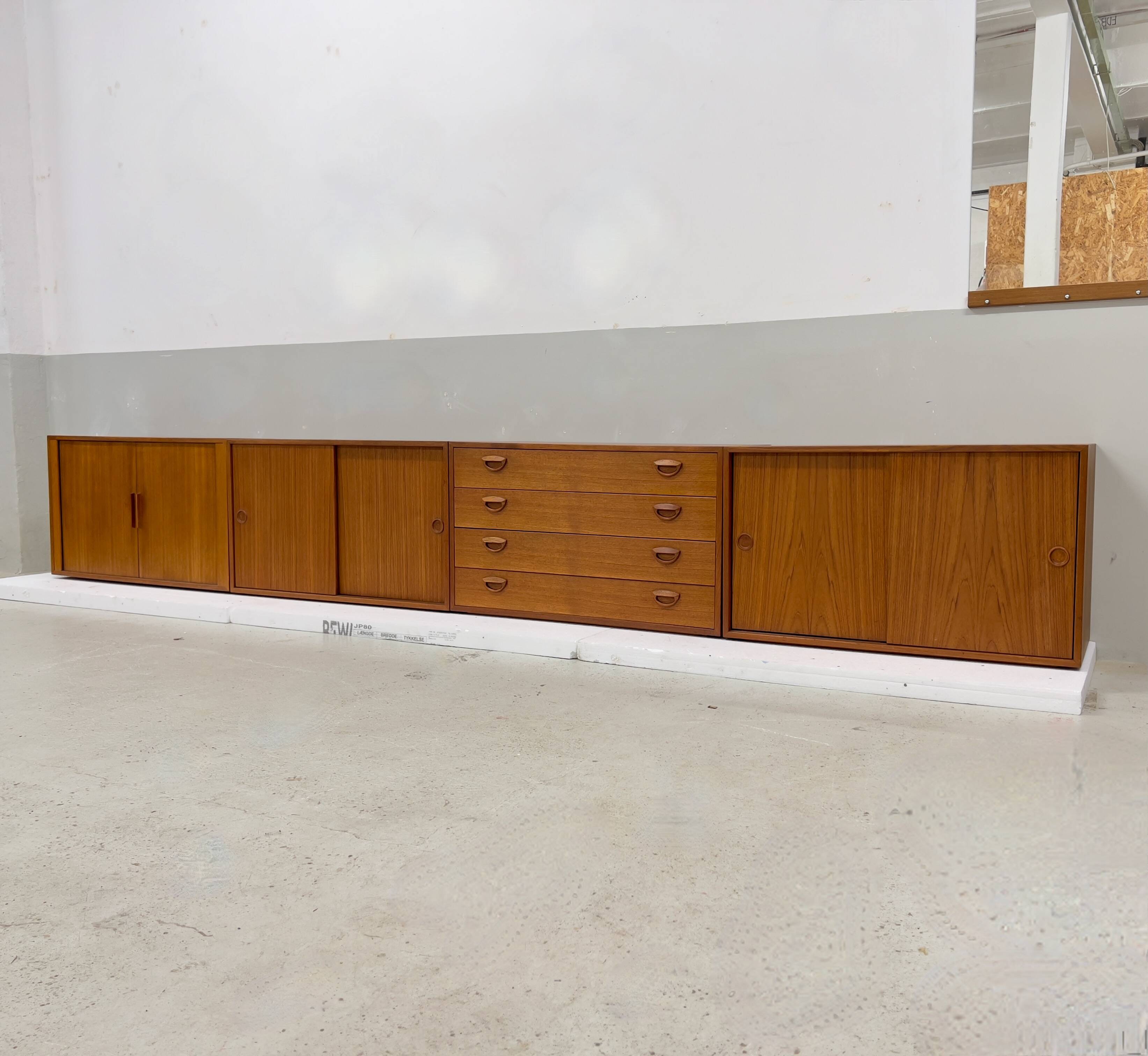 Kai Kristiansen Teak Cabinets By Feldballes, 1960s.