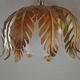 Suspension vegetable pattern golden metal and vintage opaline