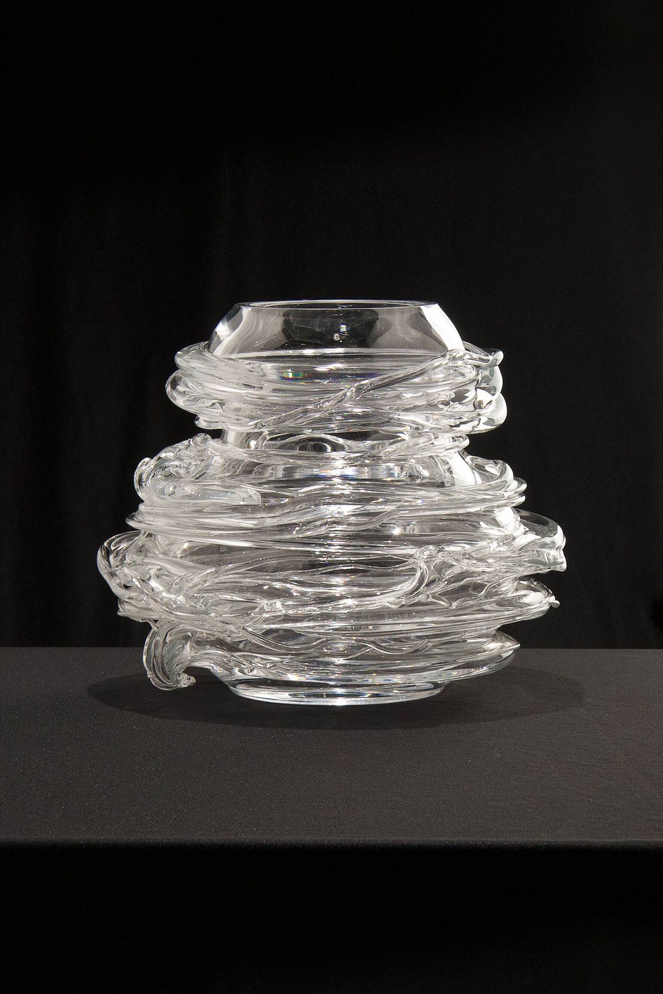 Vase 'Drop Honey' en verre cristal - Sem Schanzer (comme l'Anverre)