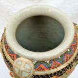 Rare and large vase satsuma in round bump. Mid-20th.