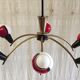 Chandelier with 6 lights in Stilnovo style and Murano glass - 1950s