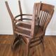 Two chairs solid oak patinated early twentieth century