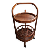 Rattan castor trolley