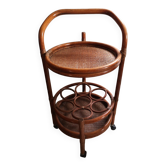 Rattan castor trolley