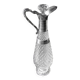 Aiguière en verre moulé pointe de diamant, métal argenté.
