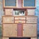Mado two-body vintage kitchen buffet from the 1950s – cathedral glass