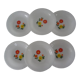 6 plates flowers orange yellow crown arcopal vintage