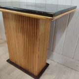 Vintage bamboo and solid wood bistro table