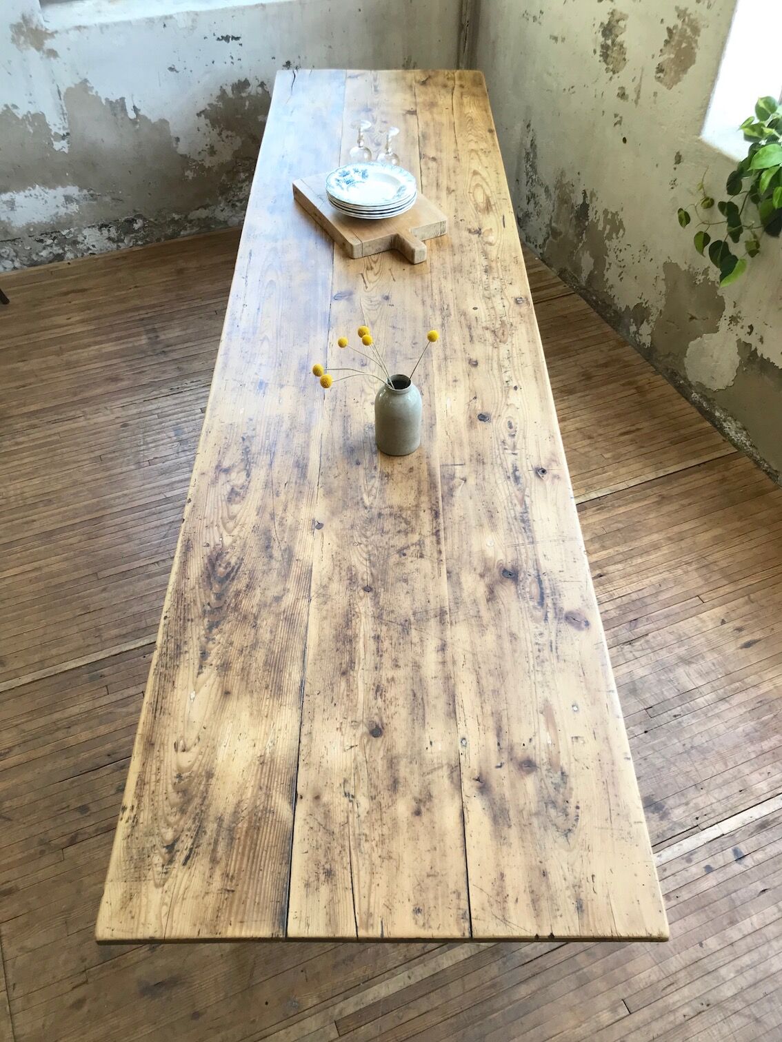 Vintage pine farm table