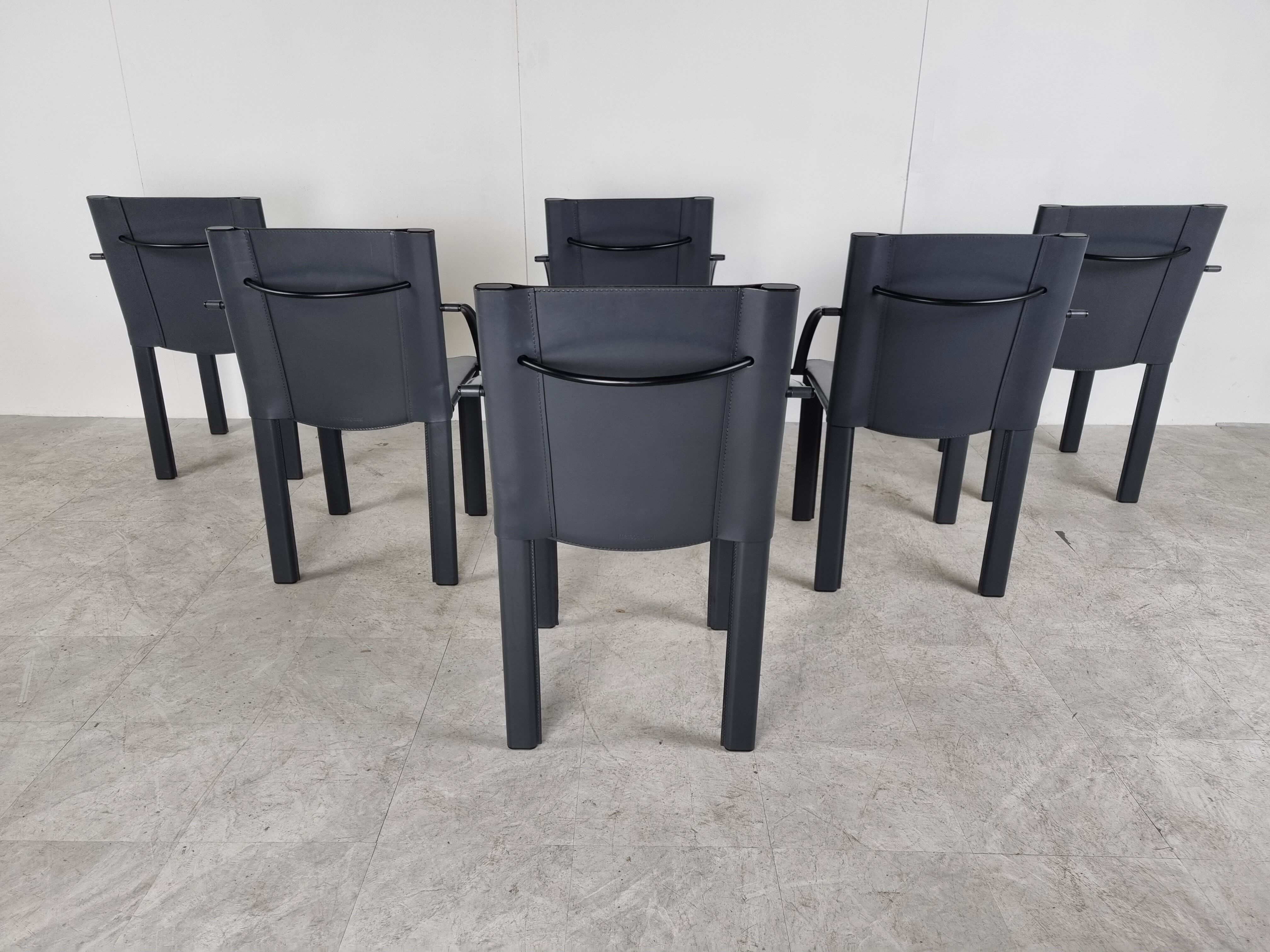 Carlo Bartoli dining chairs for Matteo Grassi, set of 6 - 1980s