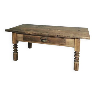 Table basse vintage bois massif