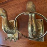 Duo of bronze towel rails