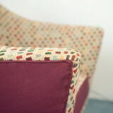 Set of 2 armchairs fabric gobelin design 70s modern vintage