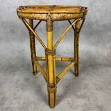 Round rattan stool from the 70s