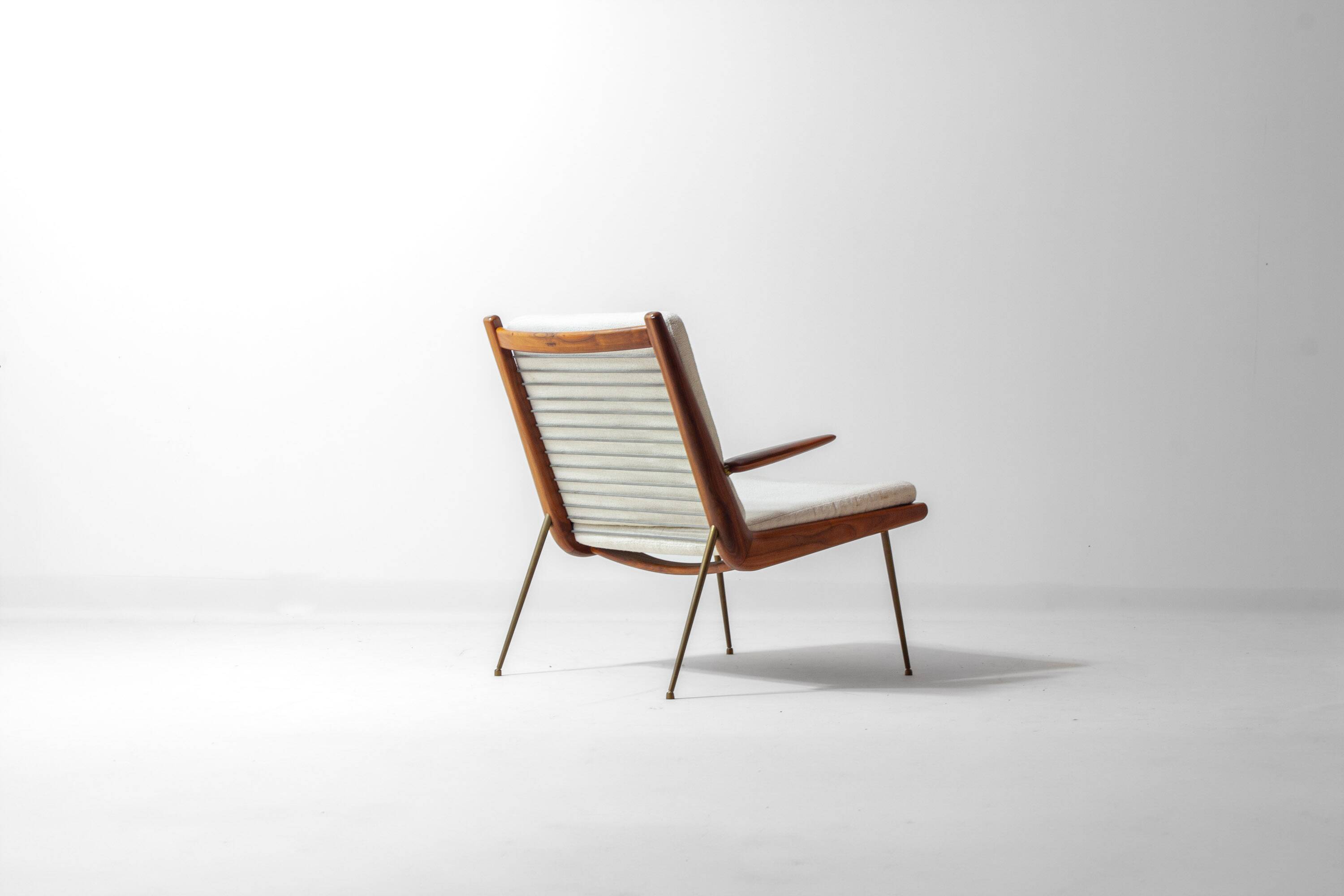Minimalist 'Boomerang' lounge chair by Peter Hvidt & Orla Møgaard, Denmark