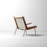 Minimalist 'Boomerang' lounge chair by Peter Hvidt & Orla Møgaard, Denmark
