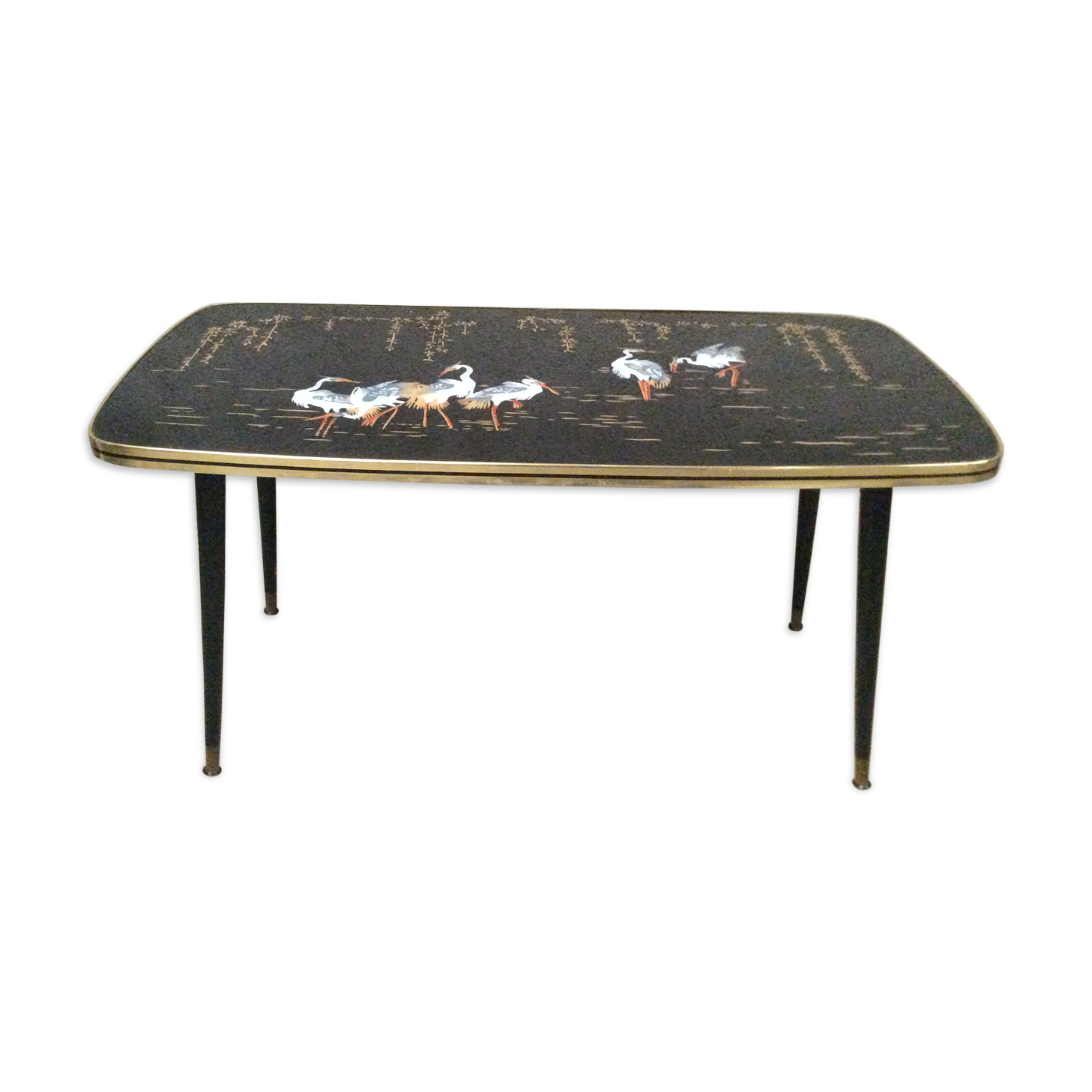 Vintage 1950 retro glass coffee table