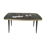 Vintage 1950 retro glass coffee table