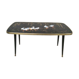 Vintage 1950 retro glass coffee table