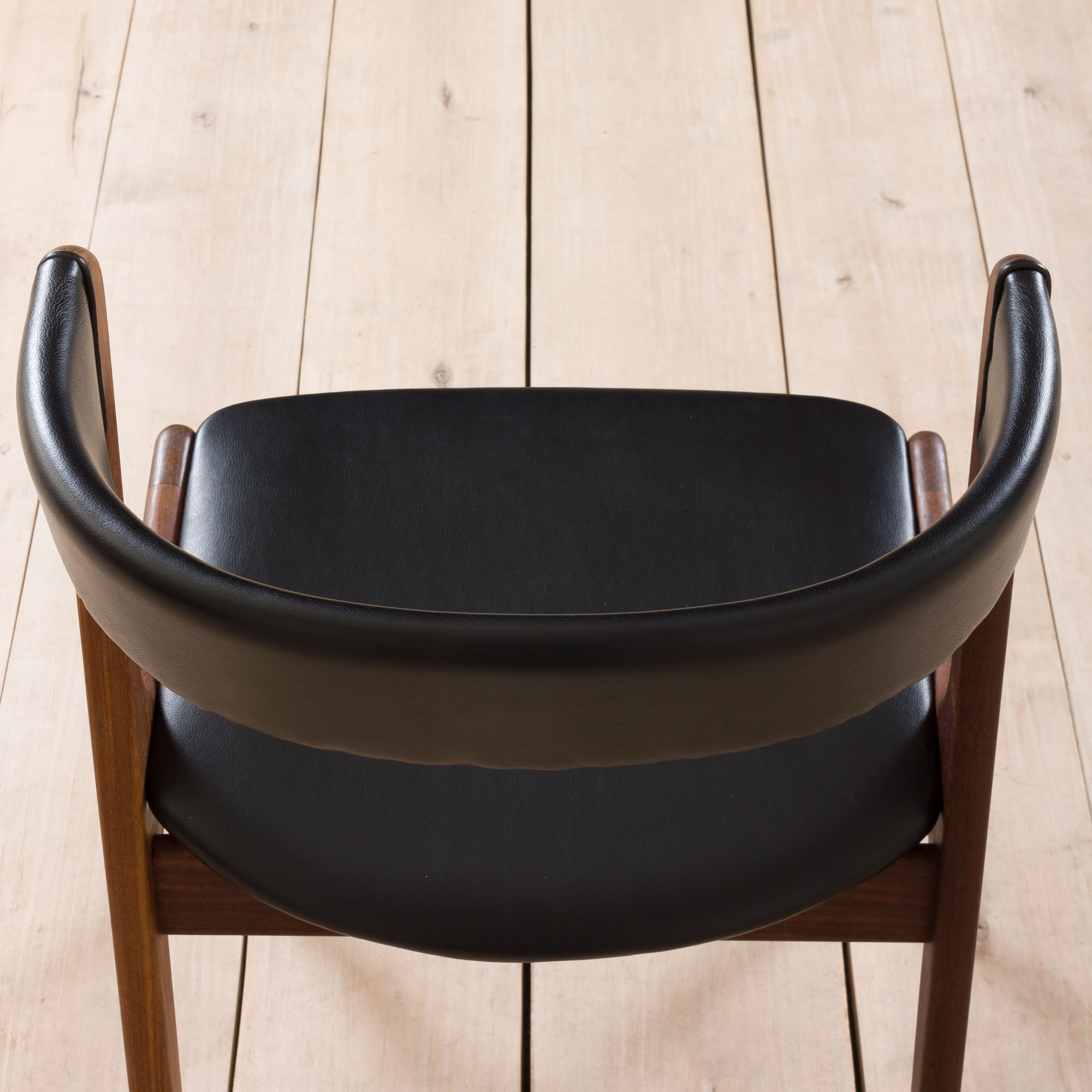 Kai Kristiansen Fire chair in new black aniline leather, Denmark, 1960s