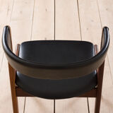 Kai Kristiansen Fire chair in new black aniline leather, Denmark, 1960s
