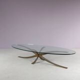 Brass coffee table by Michel Mangematin & Roger Bruny, France 1960